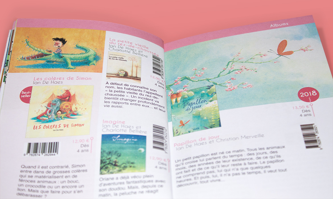 Double page du catalogue 2018-2019 Alice Jeunesse