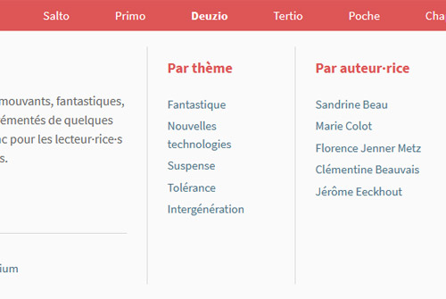 Méga-menu du site Alice Jeunesse 2020