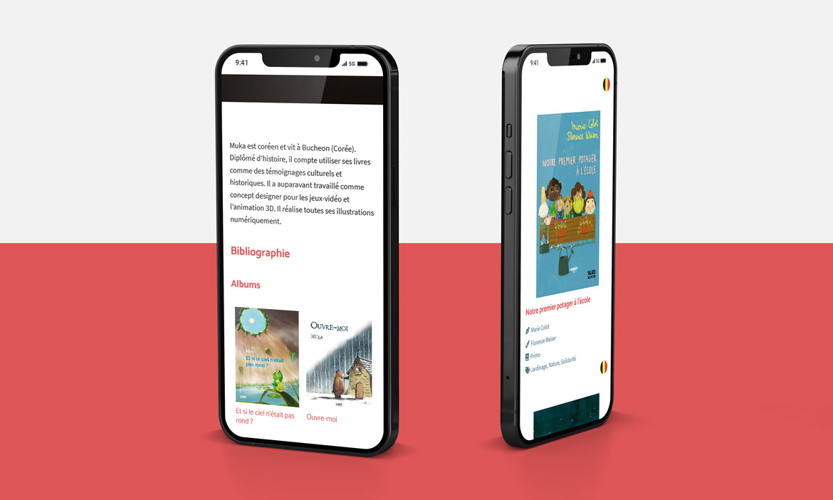 Site des éditions Alice Jeunesse sur mobile 2020