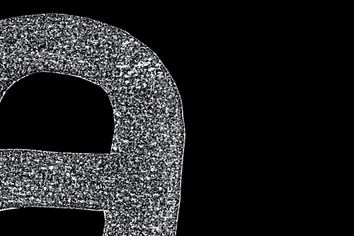 Close-up de la construction typographique, applats vibrants